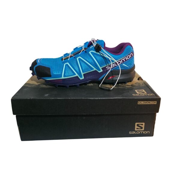 Salomon Speedcross 4 Trail Hawaiian Surf Running Shoes Blue/Purple Women's Sz 11 - Picture 1 of 7